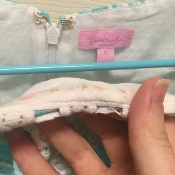 Lilly Pulitzer Turquoise Shift Dress sz 4 - Picture 4 of 4